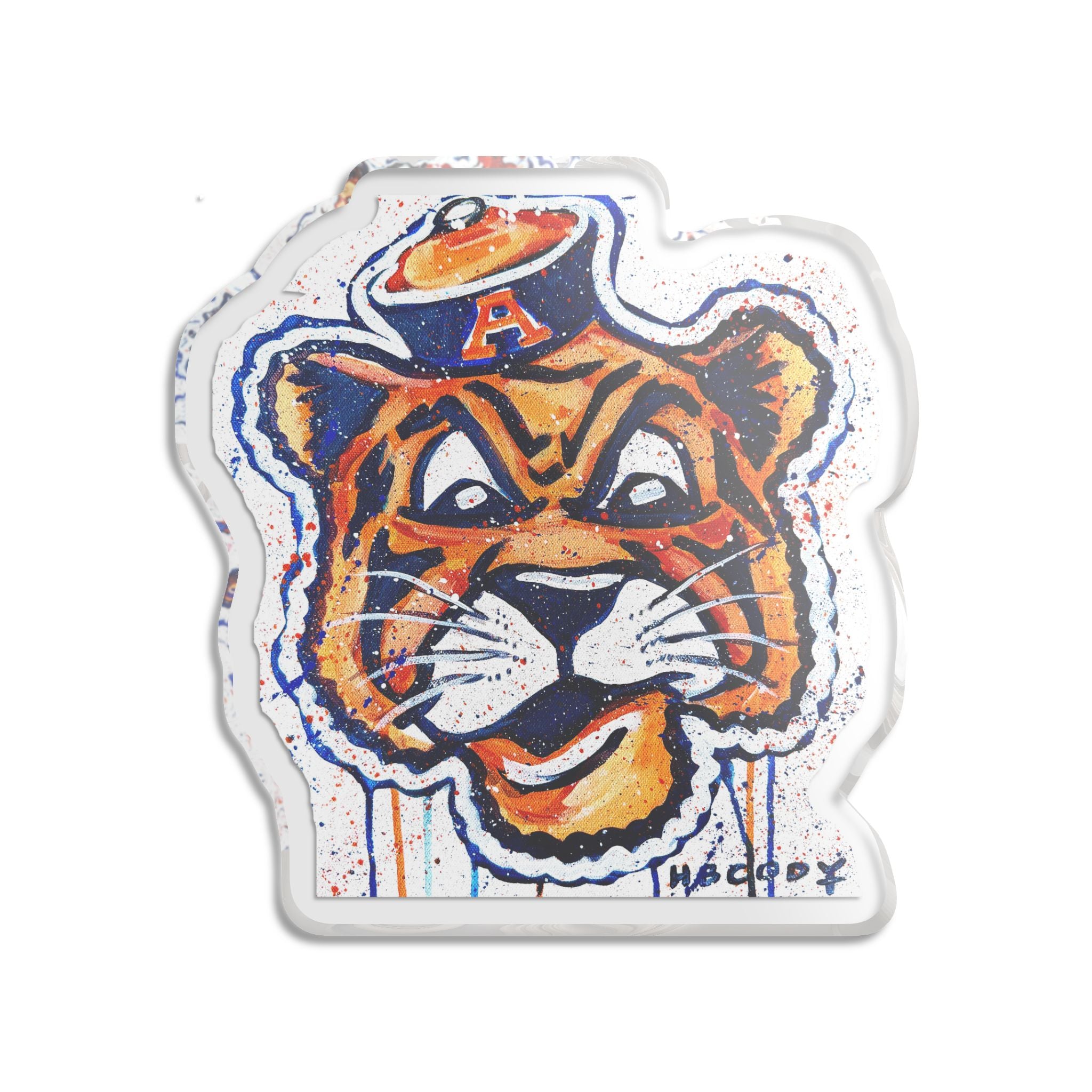 Aubie — Retro Hand-Painted Custom Cut Design