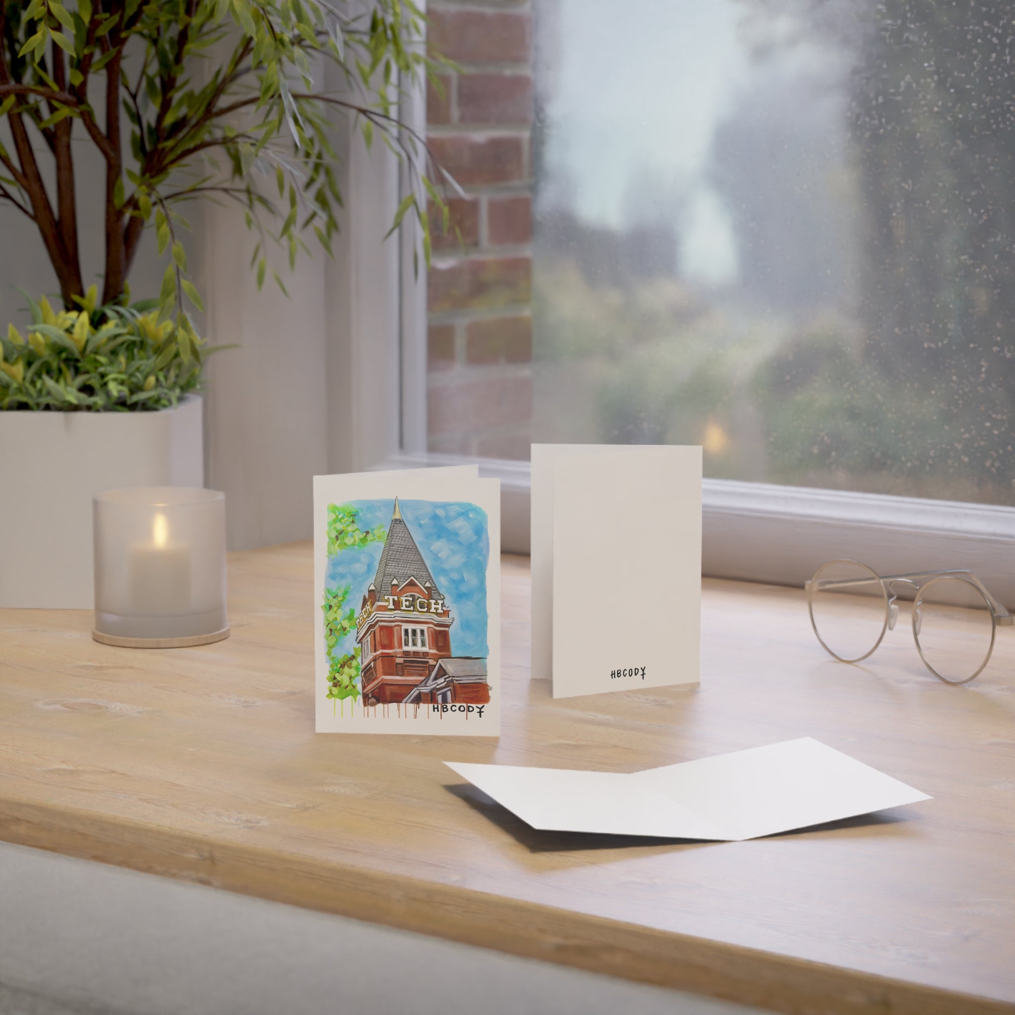 Tech Tower Greeting Cards