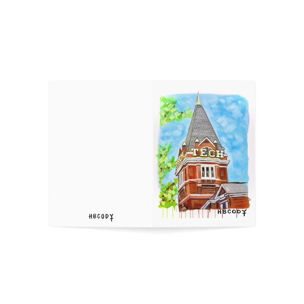 Tech Tower Greeting Cards