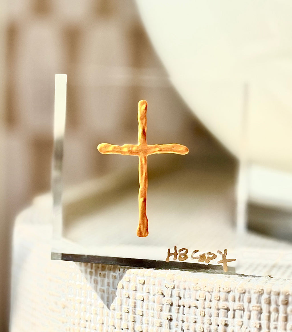 Golden Cross Acrylic Block