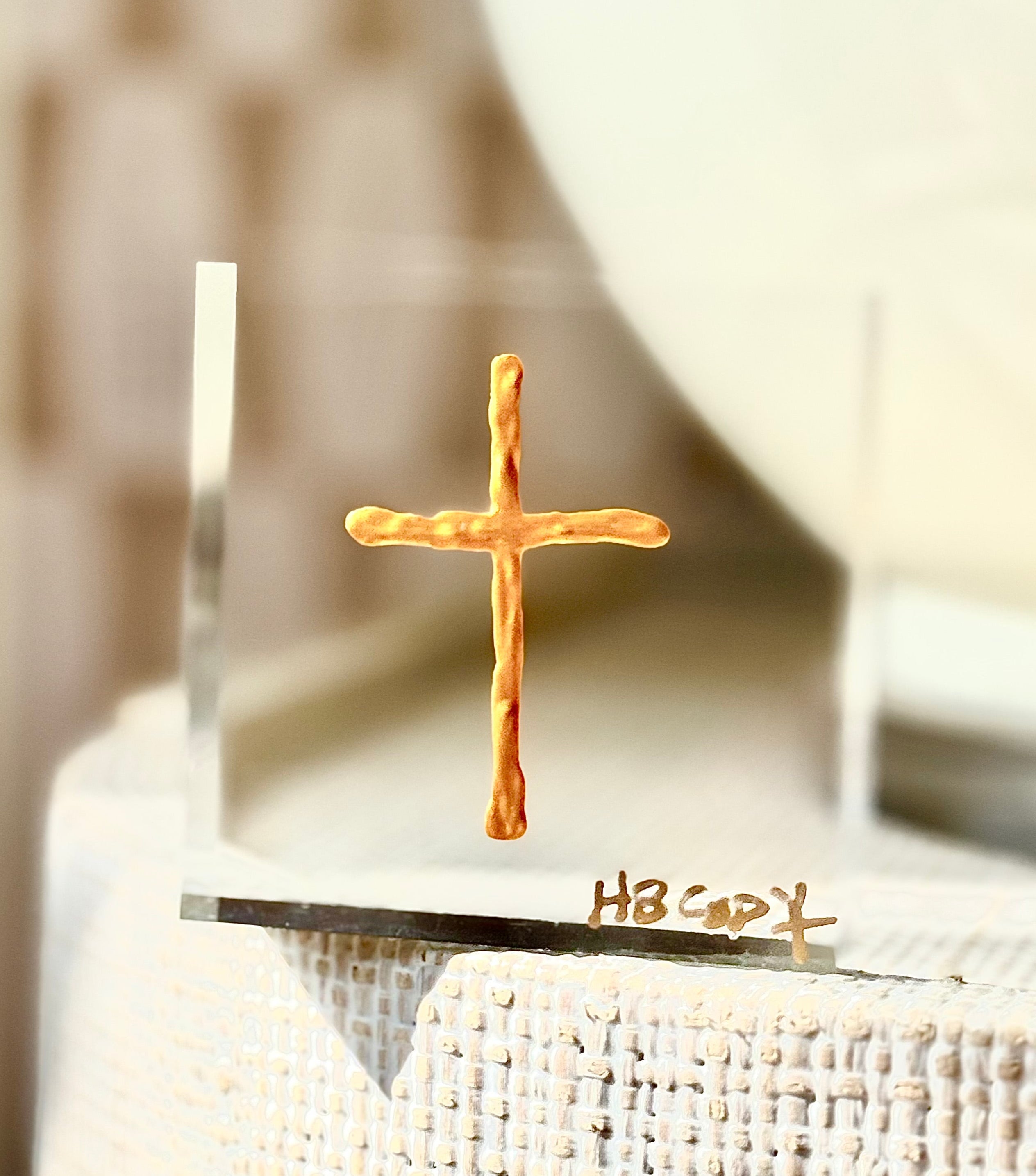 Golden Cross Acrylic Block